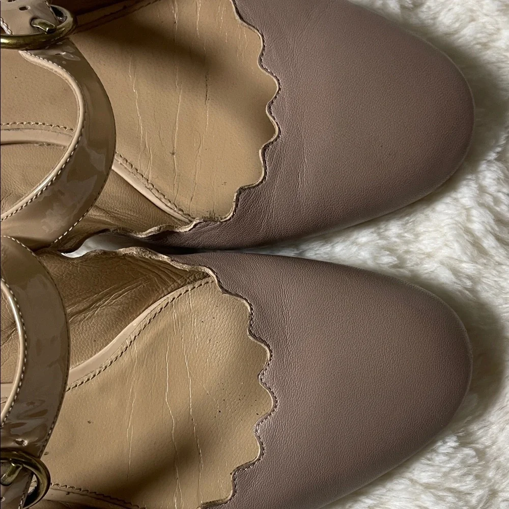 Chloé Lauren Scalloped Leather Mary Jane Mules - Picture 7 of 8